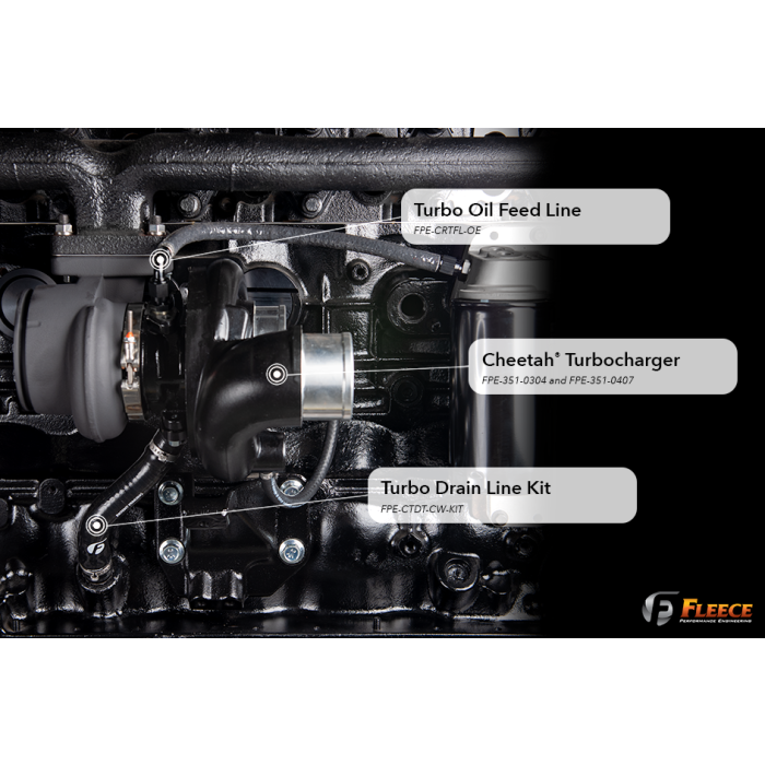 Fleece Performance 03-04 Dodge 5.9L Cummins 63mm Billet Holset Cheetah Turbocharger