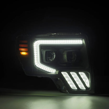AlphaRex 09-14 Ford F150 MKII LUXX-Series LED Projector Headlights - Black