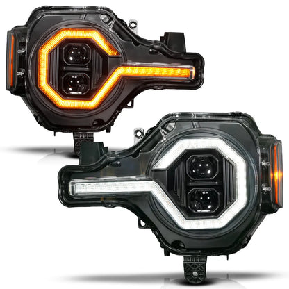 ANZO 21-25 Ford Bronco Z-Series Full LED Proj Headlights Black (Pass. Side)