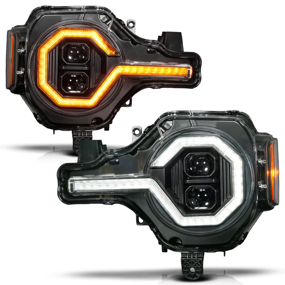 ANZO 21-25 Ford Bronco Z-Series Full LED Proj Headlights Black (Driver Side)