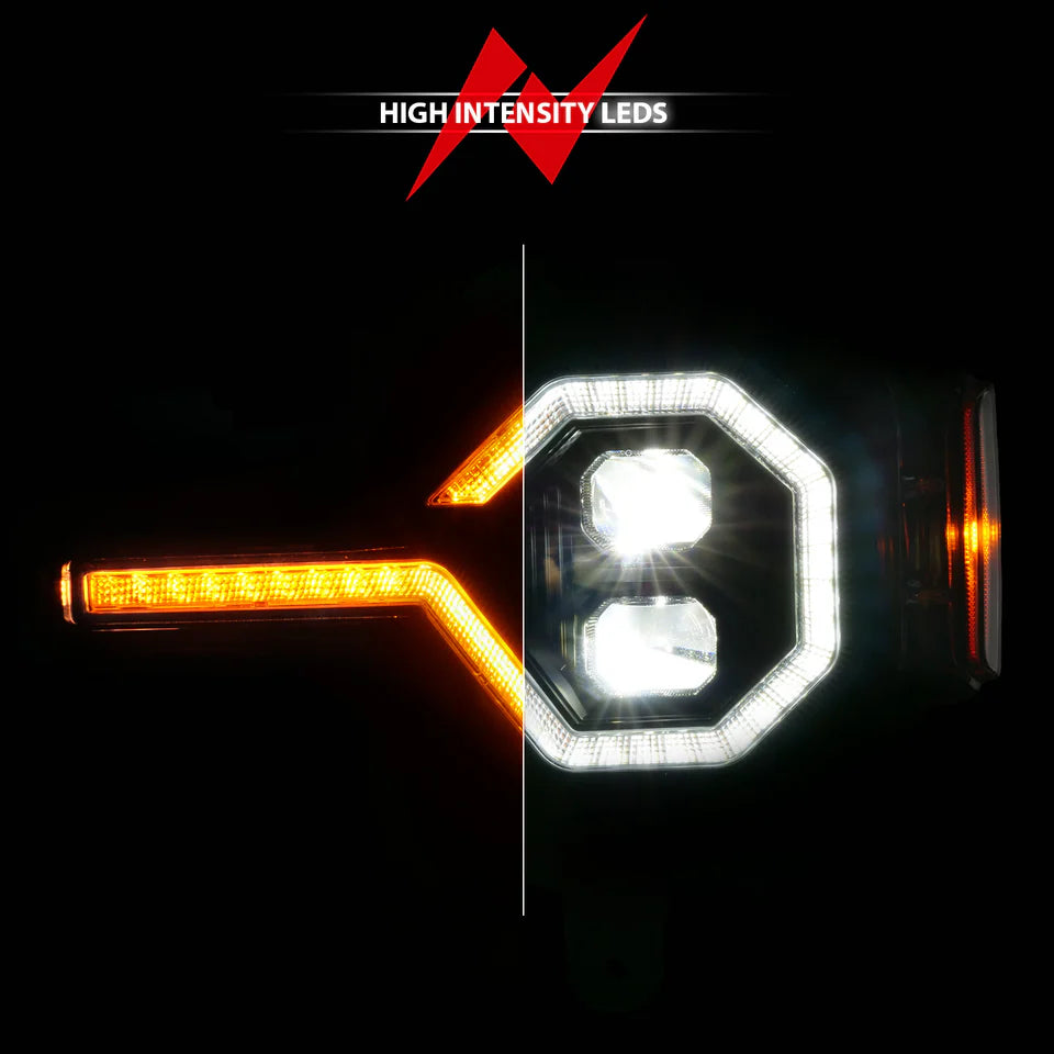 ANZO 21-25 Ford Bronco Z-Series Full LED Proj Headlights Black (Pass. Side)