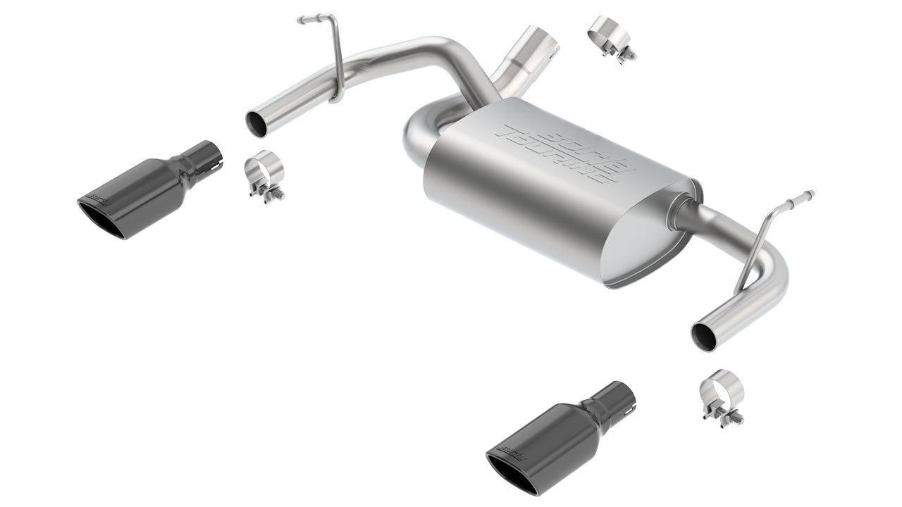 Borla 12-16 Jeep Wrangler 3.6AT/MT 4WD 2+4DR S/ SQ /RL/AC SR 2.5in, 2in Tip 3.5 sqx8 Black Chrome