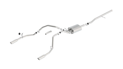 Borla 14 Silv/Sierra 1500 C/B Touring Exhaust /2.75in in Muffler 2.25inout 4inTIp SS Rear Exit