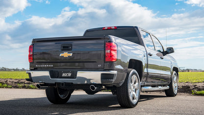 Borla 14 Silv/Sierra 1500 C/B Touring Exhaust /2.75in in Muffler 2.25inout 4inTIp SS Rear Exit
