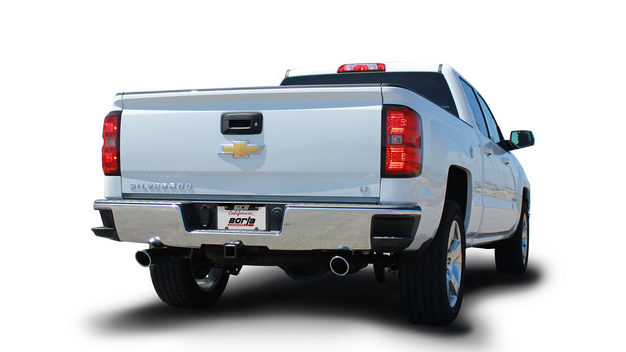 Borla 14 Silv/Sierra C/B Exh ATAK 1500 5.3L V8 AT/MT 2&4WD Ext Cab (78.7) Crew Cab(69.3) 143.5 WB
