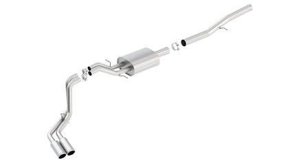 Borla 14 Silv/Sierra 1500 EC Std/CC Short 143.5in WB S-Type Dual Rolled Side Exit Cat-Back Exhaust
