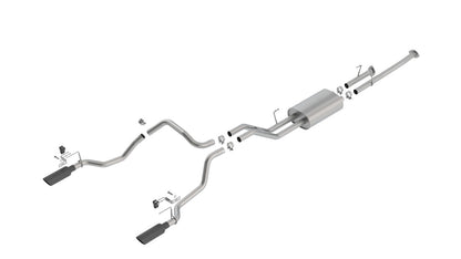 Borla 14-18 Toyota Tundra 4.6L/5.7L V8 AT 2&4WD Crew Max Cat-Back Touring Exhaust - Black Chrome Tip