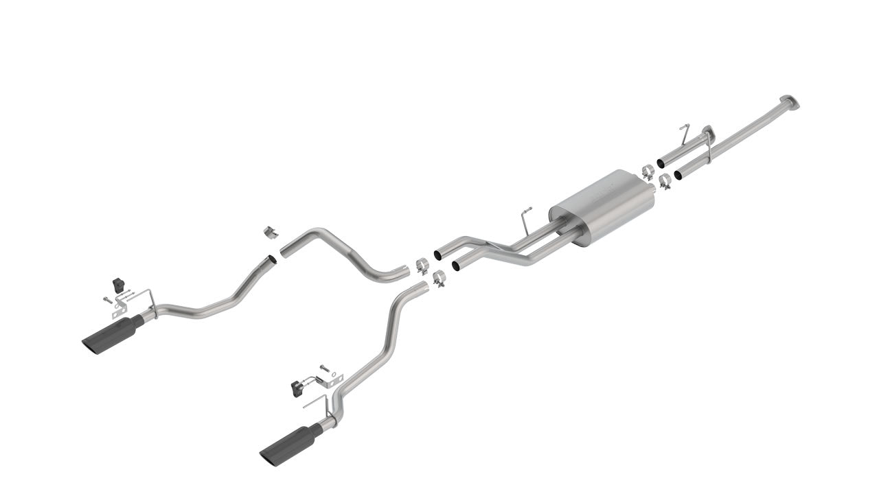 Borla 14-18 Toyota Tundra 4.6L/5.7L V8 AT 2&4WD Crew Max Cat-Back Touring Exhaust - Black Chrome Tip