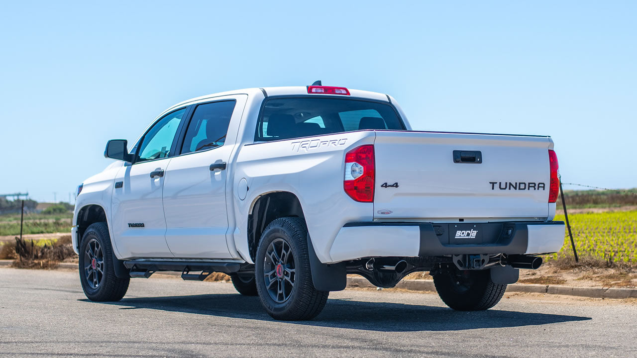 Borla 14-18 Toyota Tundra 4.6L/5.7L V8 AT 2&4WD Crew Max Cat-Back Touring Exhaust - Black Chrome Tip