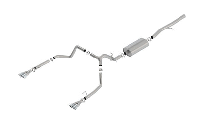 Borla 19 Chevrolet Silverado/GMC Sierra 1500 6.2L SS Touring Catback Exhaust - Square Chrome Tips