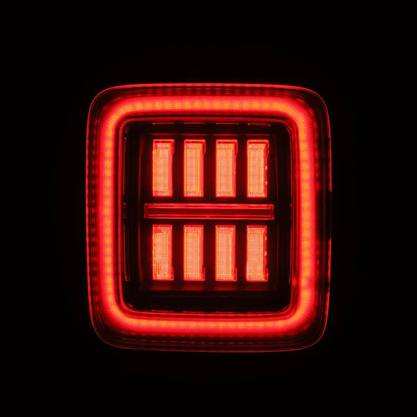 AlphaRex 2018+ Jeep Wrangler JL NOVA-Series Prismatic LED Tail Lights - Black/Red