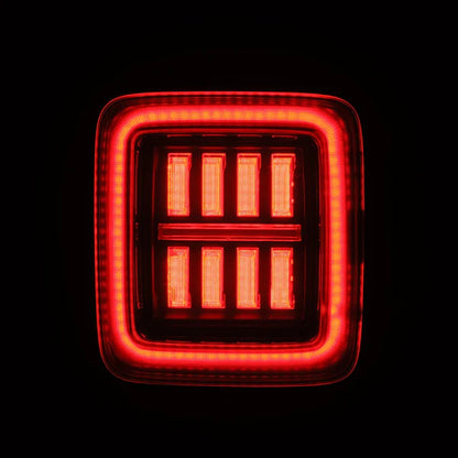 AlphaRex 2018+ Jeep Wrangler JL NOVA-Series Prismatic LED Tail Lights - Black/Red