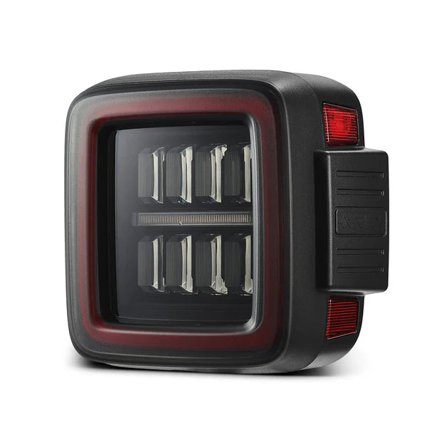 AlphaRex 2018+ Jeep Wrangler JL NOVA-Series Prismatic LED Tail Lights - Black/Red