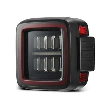 AlphaRex 2018+ Jeep Wrangler JL NOVA-Series Prismatic LED Tail Lights - Black/Red