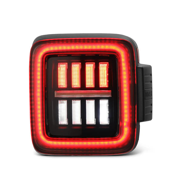 AlphaRex 2018+ Jeep Wrangler JL NOVA-Series Prismatic LED Tail Lights - Black/Red