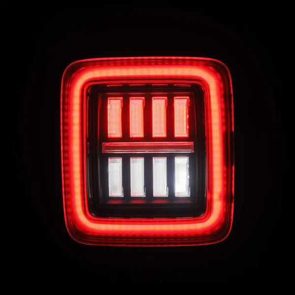AlphaRex 2018+ Jeep Wrangler JL NOVA-Series Prismatic LED Tail Lights - Black/Red