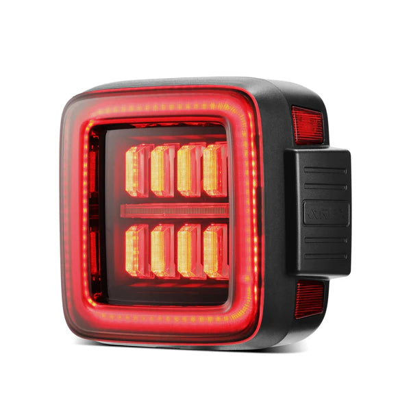 AlphaRex 2018+ Jeep Wrangler JL NOVA-Series Prismatic LED Tail Lights - Black/Red
