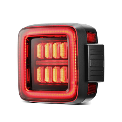AlphaRex 2018+ Jeep Wrangler JL NOVA-Series Prismatic LED Tail Lights - Black/Red