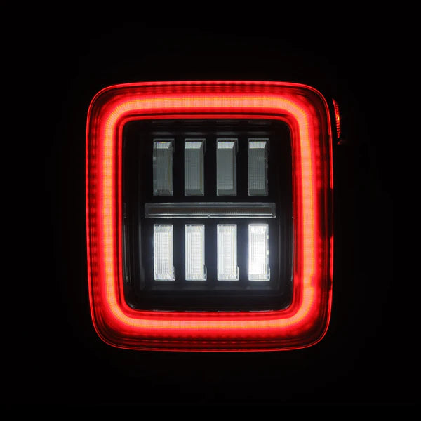 AlphaRex 2018+ Jeep Wrangler JL NOVA-Series Prismatic LED Tail Lights - Black/Red
