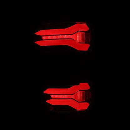 AlphaRex 24-25 Ford F-150 LUXX LED Taillights Blk-Red Activ Light/Seq Signal - Smoked Lens