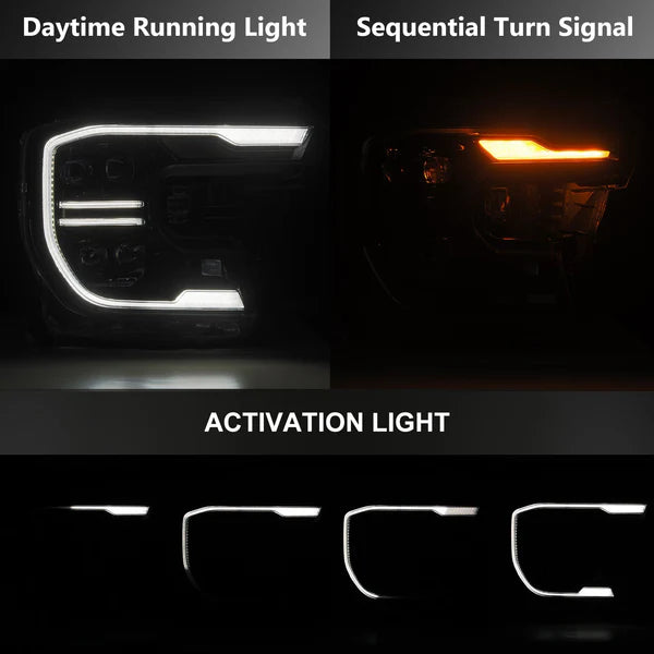 AlphaRex 24-26 Ford Ranger NOVA LED Proj Headlights Alpha Blk w/Activ Light/Seq Signal/Switchback