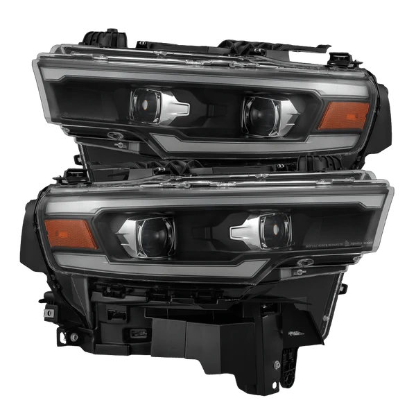 AlphaRex 25-26 Dodge Ram 1500 Luxx LED Proj Headlights -Black w/Activ Lit/ Seq Signal/Switchbk DRL