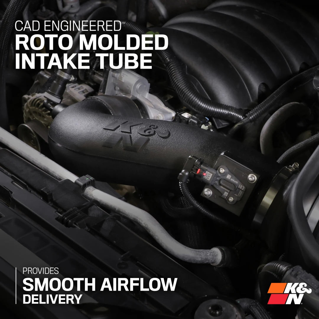 K&N Cold Air Intake - Dryflow, Roto-mold Tube - CHEV SILVERADO 1500 V8-5.3/6.2L