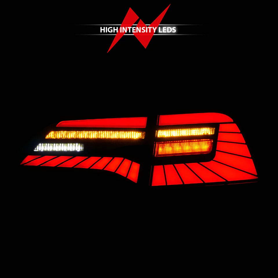 ANZO 17-23 Tesla Model 3 / 20-25 Model Y Full LED Tail Lights Initiation/SeqSig Black - Pair