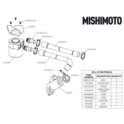 Mishimoto Baffled Oil Catch Can, CCV Side, fits Ford 6.4L Powerstroke 2008-2010