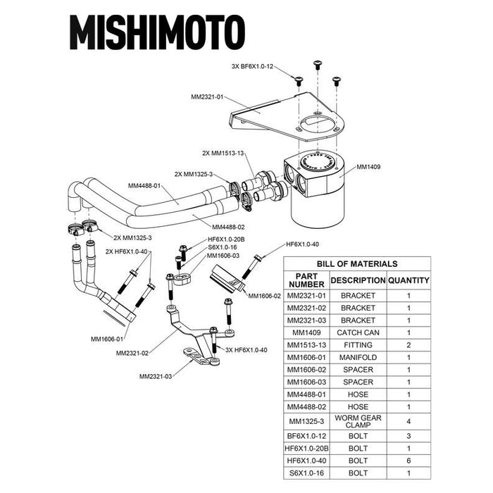 Mishimoto 2017+ Ford 6.7L Powerstroke Baffled Oil Catch Can Kit