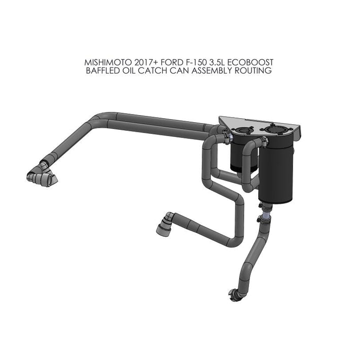 Mishimoto 2017-2020 Ford F-150 3.5L EcoBoost Baffled Oil Catch Can Kit