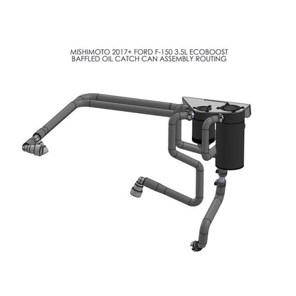 Mishimoto 2017-2020 Ford F-150 3.5L EcoBoost Baffled Oil Catch Can Kit