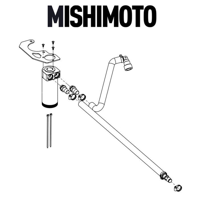Mishimoto 2018-2023 Jeep Wrangler JL 2.0L Baffled Oil Catch Can Kit - Black