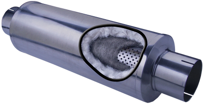 Diamond Eye MFLR 4inID SGL IN/SGL OUT 7inDIA X 24in BODY 30in LENGTH PERF SLOTTED ENDS 409 SS
