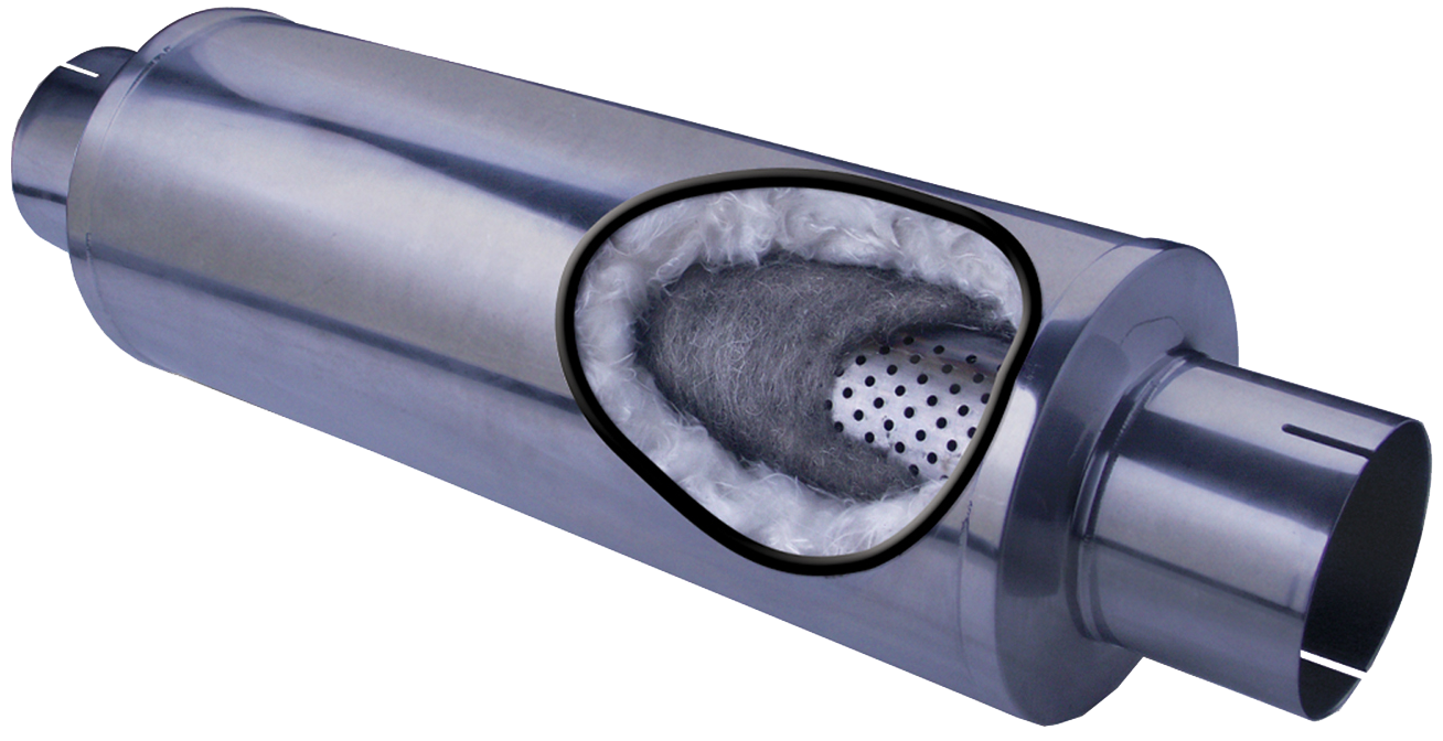 Diamond Eye MFLR 4inID SGL IN/SGL OUT 7inDIA X 24in BODY 30in LENGTH PERF SLOTTED ENDS 409 SS