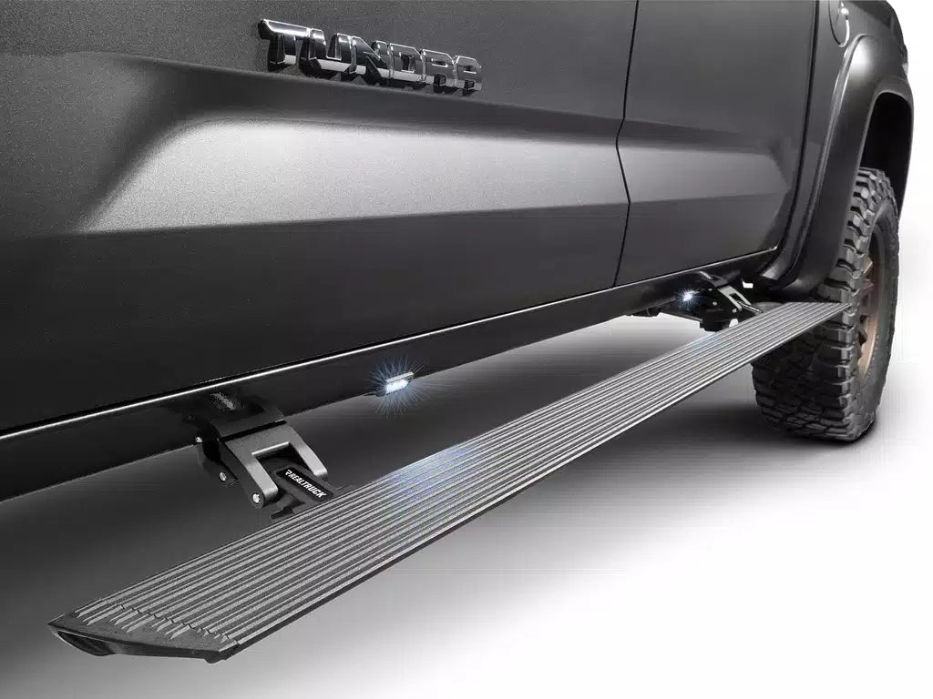 RealTruck 2022+ Toyota Tundra DC 4dr VoltStep Electric Running Board Kit (No Drill) - Bedliner Coat