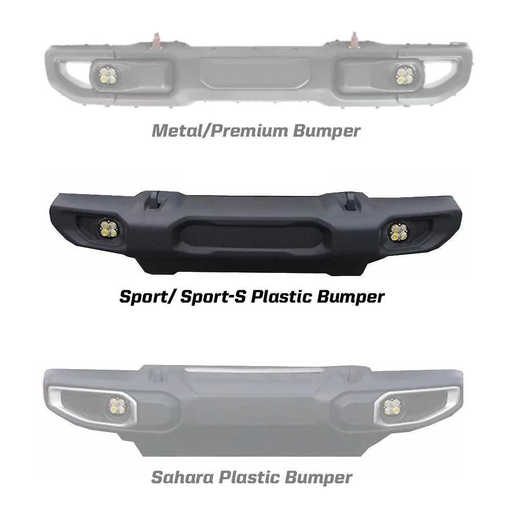 Baja Designs 2018+ Wrangler JL Rubicon Sport Fog Light Pocket Kit - Amber