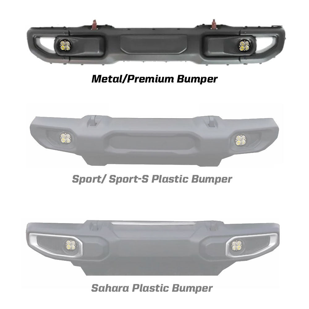 Baja Designs 18+ Wrangler JL Rubicon Squadron-R Fog Light & Fog Pocket Kit