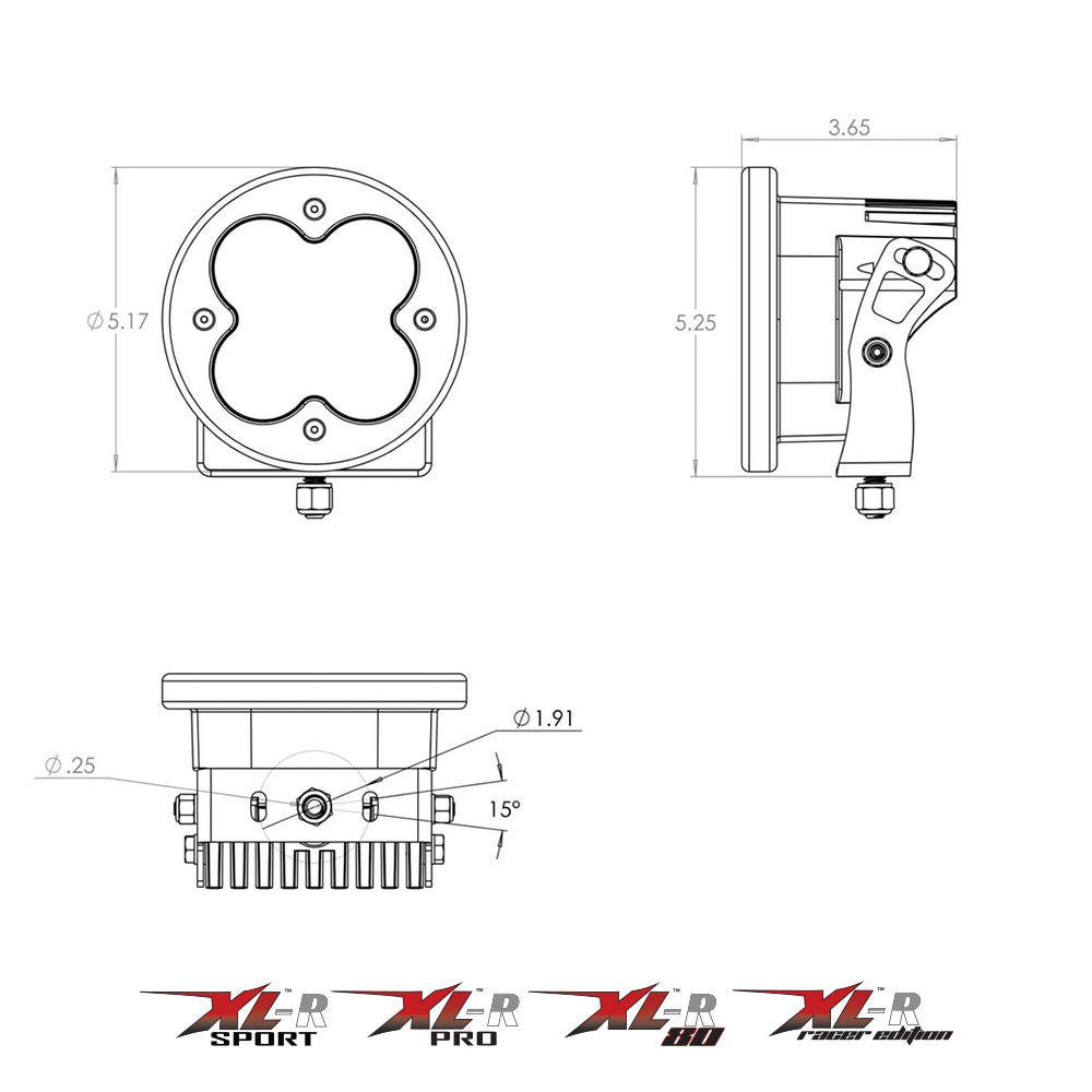 Baja Designs XL R 80 Series Wide Cornering Pattern LED Light Pods - Amber