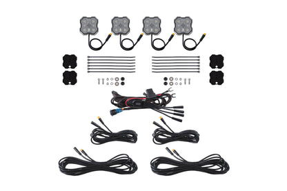 Diode Dyamics Rock Light - Red/White M8 Magnet 4-Pack