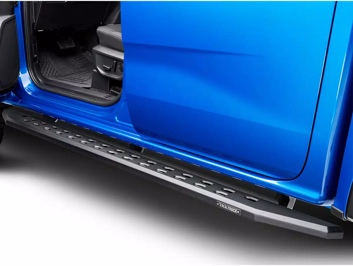 Go Rhino RB20 Slim Running Boards 57in. Cab Length - Bedliner Coating (No Drill/Mounting Brkt Req.)