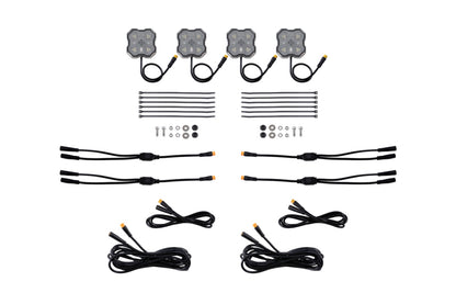 Diode Dyamics Rock Light - Red/White - M8 Add-On 4-Pack