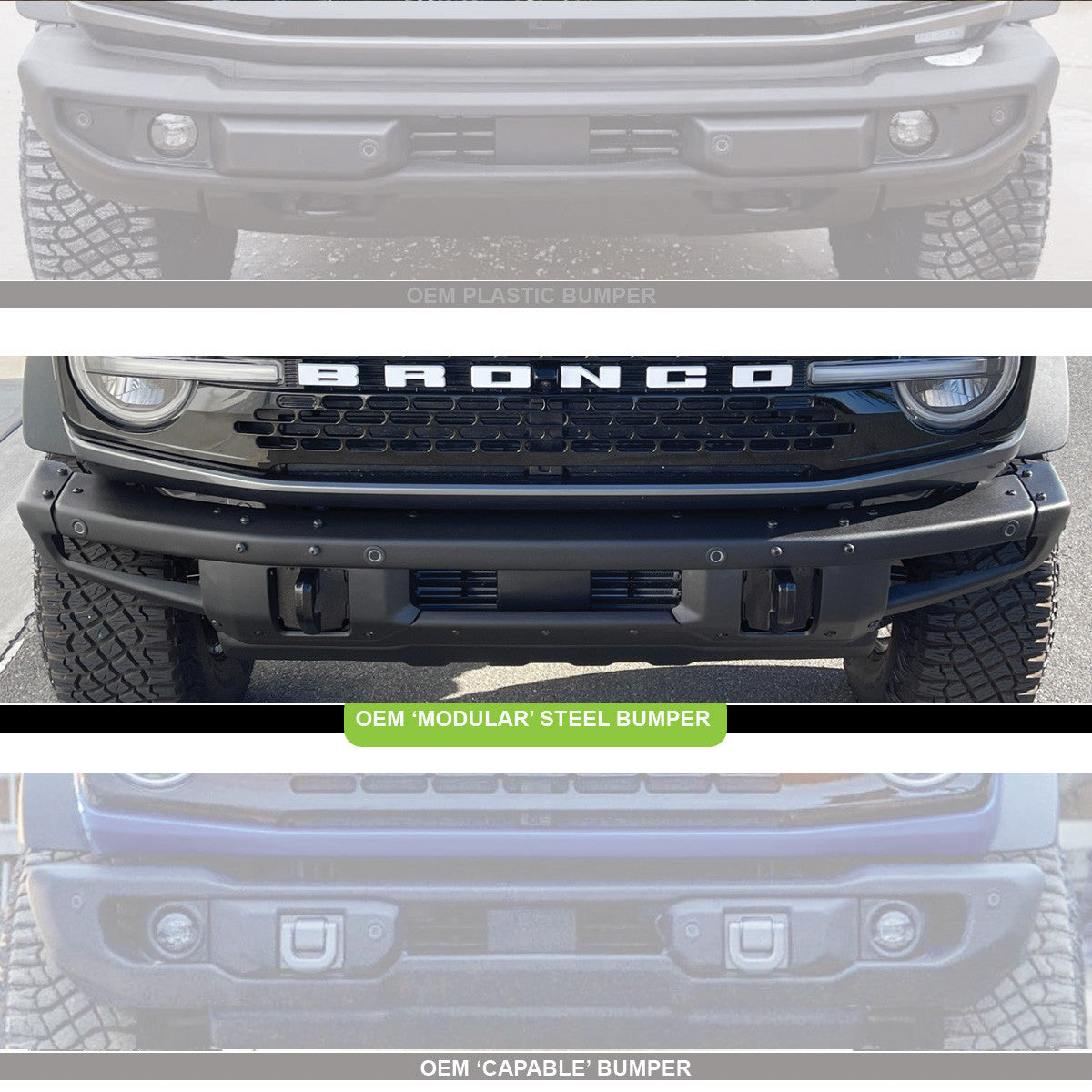 Baja Designs 2021+ Ford Bronco 6 XL Linkable Light Bar Kit Steel Bumper Mount w/Upfitter