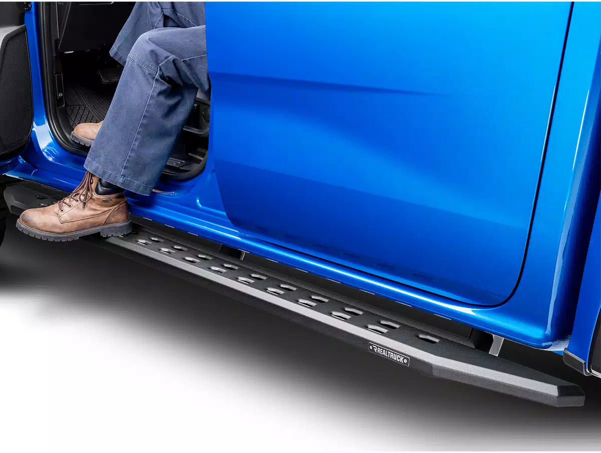 Go Rhino RB20 Slim Running Boards 57in. Cab Length - Bedliner Coating (No Drill/Mounting Brkt Req.)