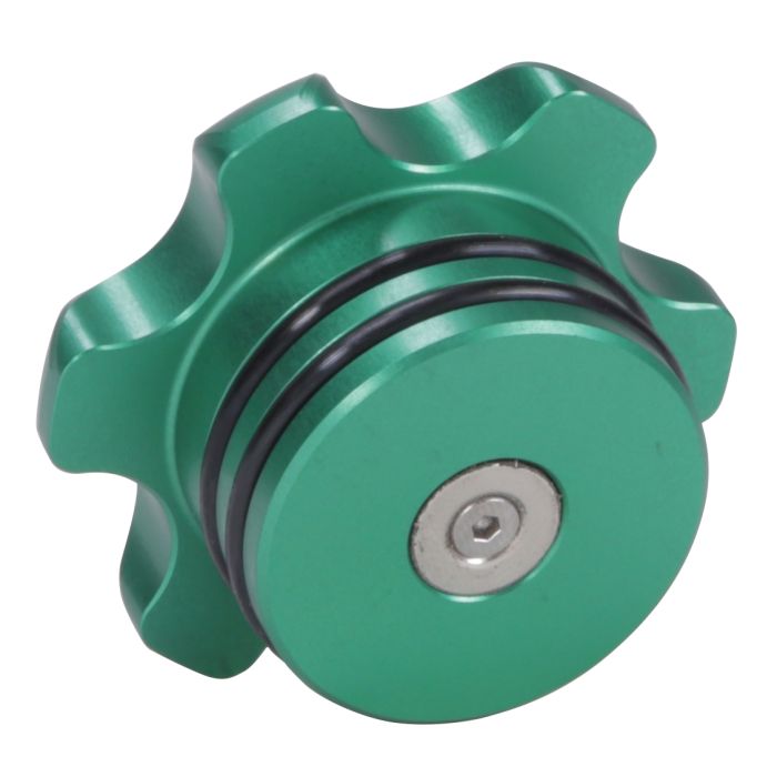 Fleece Performance 13-18 Dodge Cummins Green Anodized Billet Fuel Cap