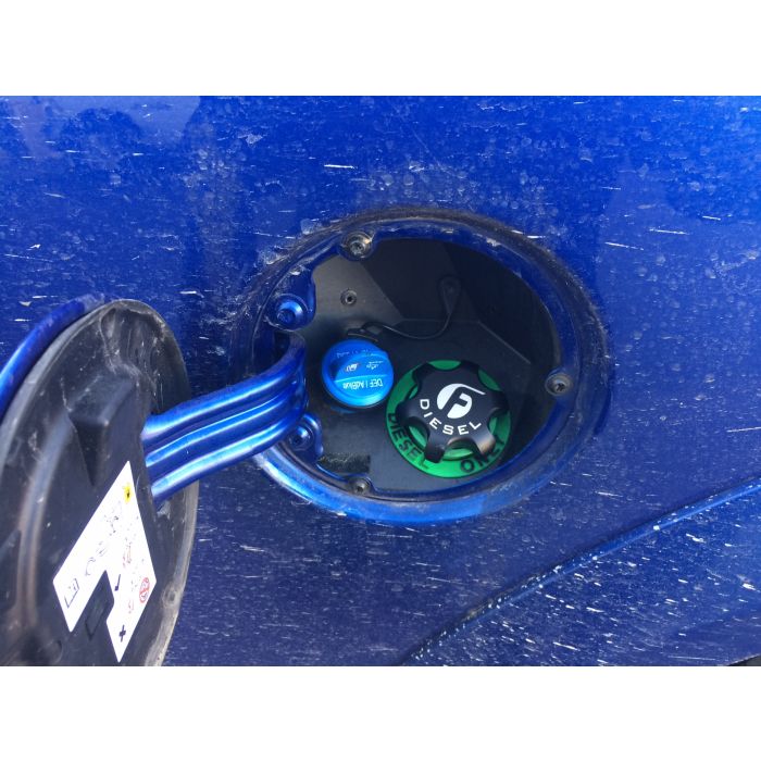Fleece Performance 13-18 Dodge Cummins Green Anodized Billet Fuel Cap