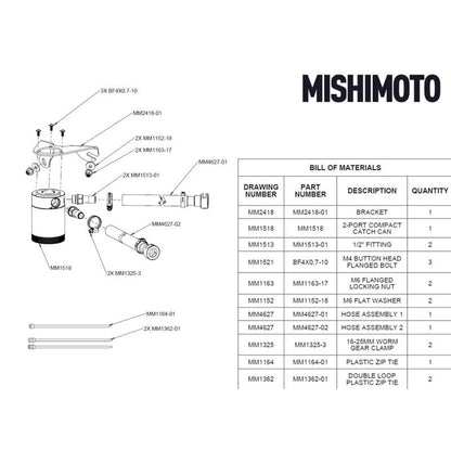Mishimoto 2021+ Ford Bronco 2.3L Baffled Oil Catch Can - PCV Side - Black