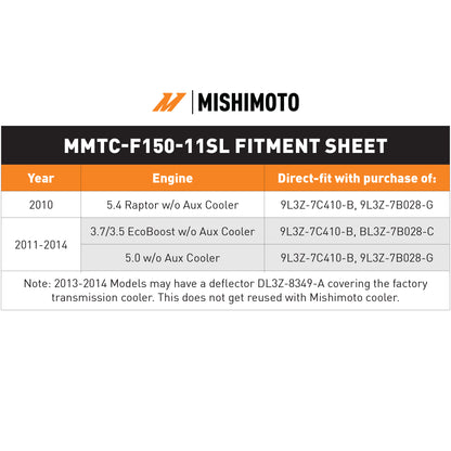 Mishimoto 11-14 Ford F150 Transmission Cooler - Silver