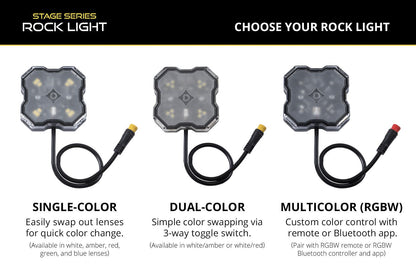 Diode Dyamics Rock Light  -Amber/White - M8 8-Pack
