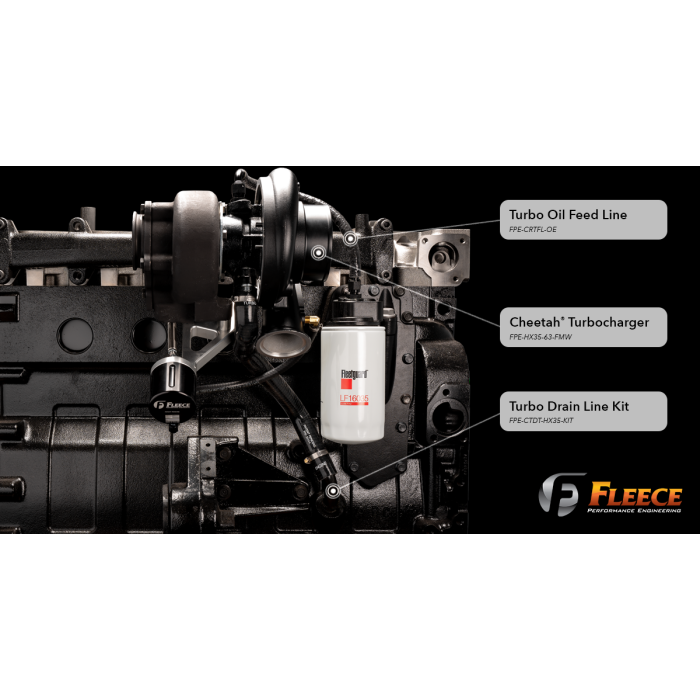 Fleece Performance 94-02 Dodge 2500/3500 5.9L Cummins Turbocharger Drain Tube Kit